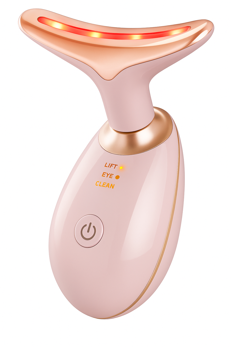 7-in-1 Skin Care Tools, Face Care, Face Neck Massager for Skin Care Routine at Home, Glossy Pink